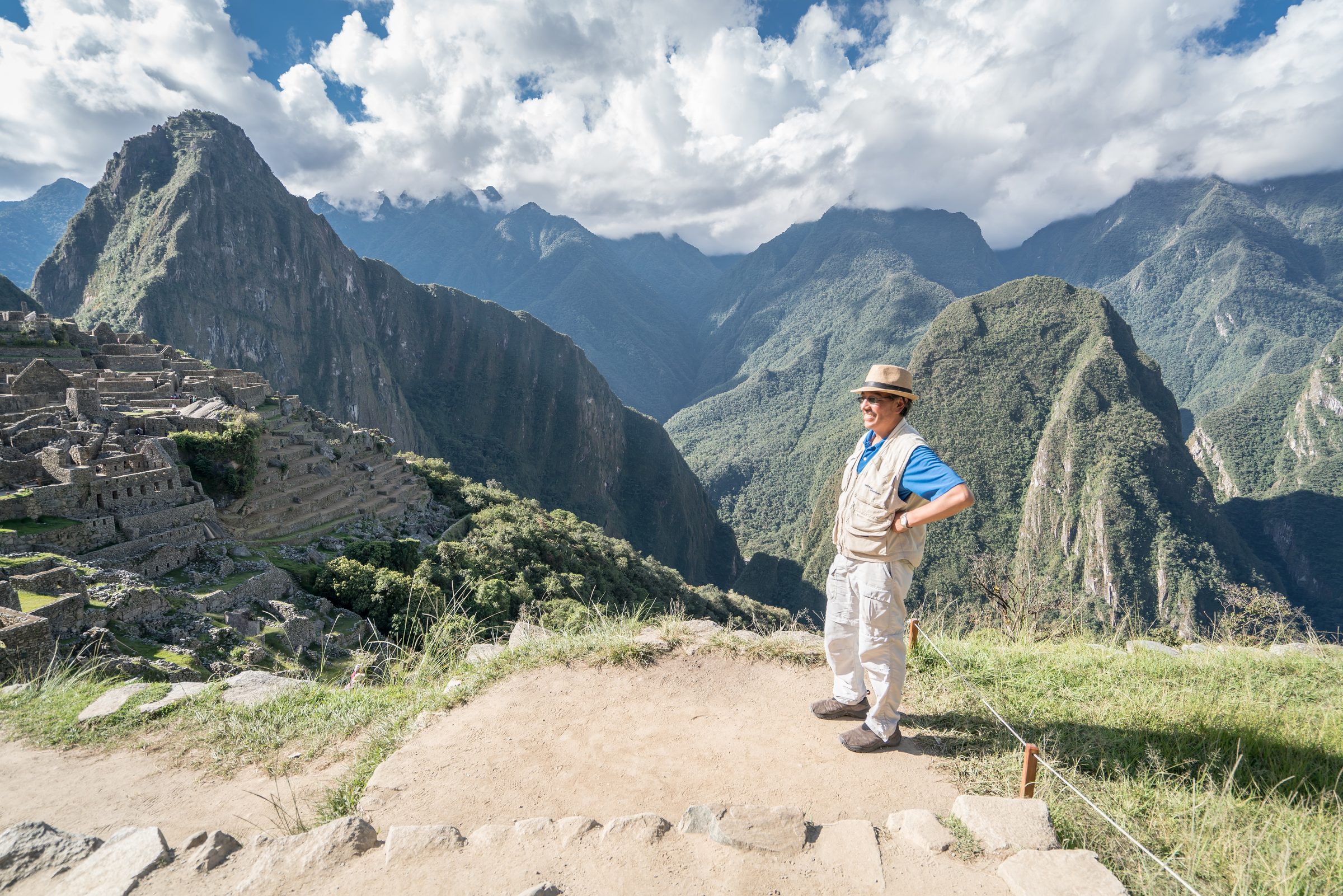 An Andean Adventures Peru guide with the group