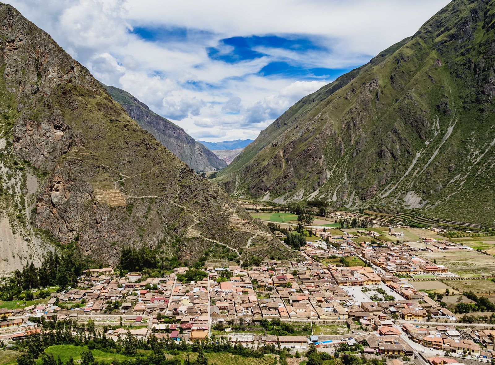 The town of Ollantaytambo in the Sacred Valley
