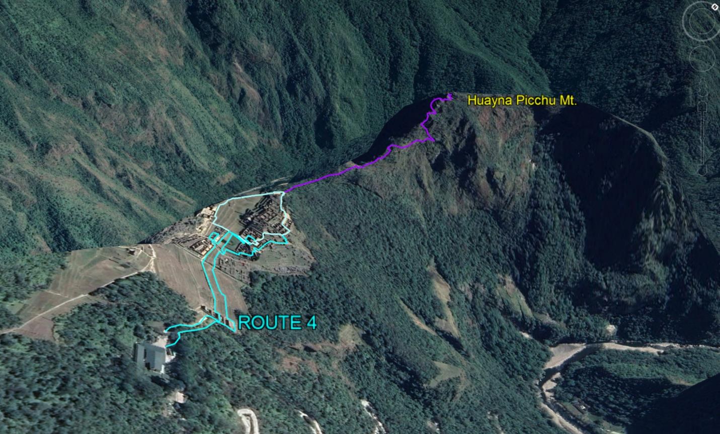 The path from the citadel up Huayna Picchu Mountain